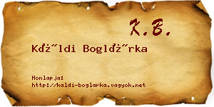 Káldi Boglárka névjegykártya