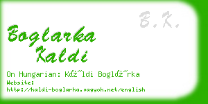 boglarka kaldi business card